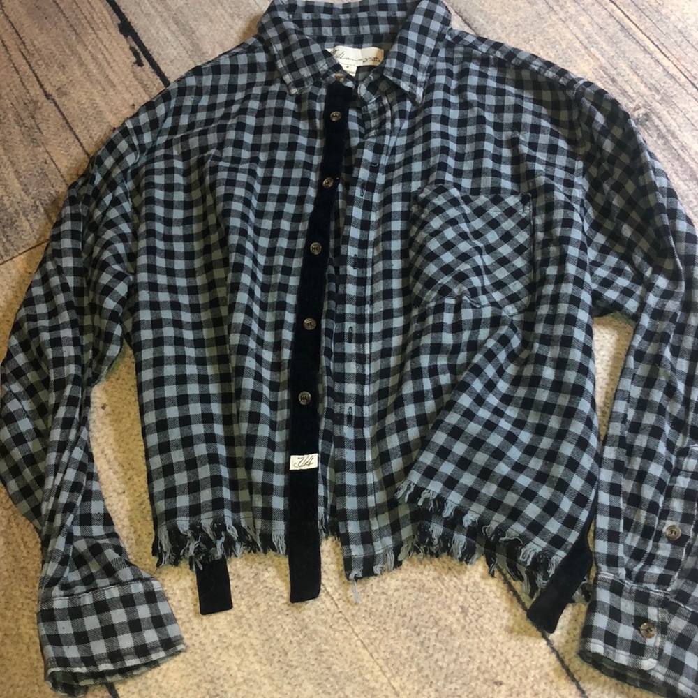 Vintage Havana flannel black gray ladies small
